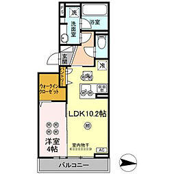 オベリオ 1LDKの間取図画像