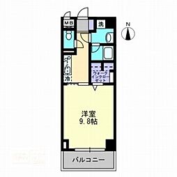 ハアラン表町 1Kの間取図画像