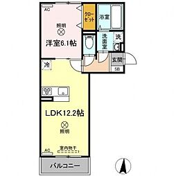 エルピス2 1LDKの間取図画像