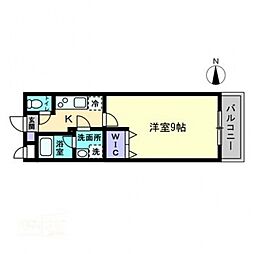 LST岩田町 1Kの間取図画像