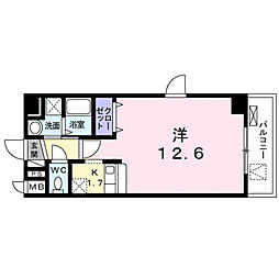 リョーアイ ワンルームの間取図画像