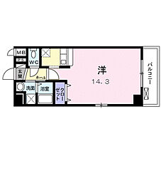 リョーアイ ワンルームの間取図画像