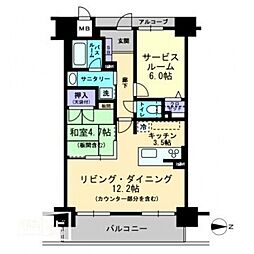 アルファステイツ岡山駅西 1SLDKの間取図画像