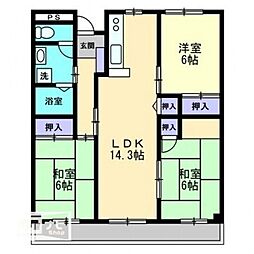 パルクベールチボリ 3LDKの間取図画像