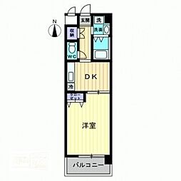 グレース島田本町 1DKの間取図画像