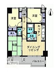 サーパス西古松1 3LDKの間取図画像