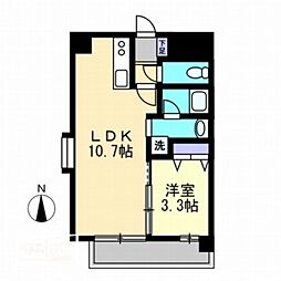 ピュア京橋 1LDKの間取図画像