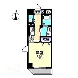 グランソート柳町 1Kの間取図画像