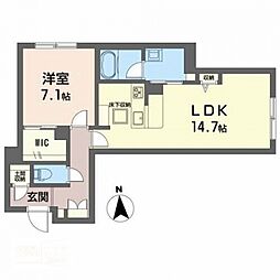 クロムノワール(BELS認証) 1LDKの間取図画像