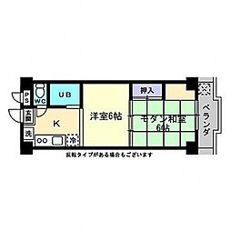 レジデンス春日町 2Kの間取図画像