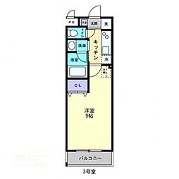 S-1大元駅前 1Kの間取図画像