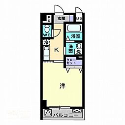 ネオブリーズ 1Kの間取図画像