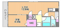 N・O青江 1LDKの間取図画像