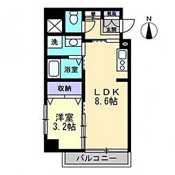 ブランシェ駅元町 1LDKの間取図画像