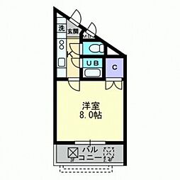 ローレル富町 1Kの間取図画像