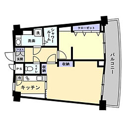 エクセルメゾン岡山 1LDKの間取図画像