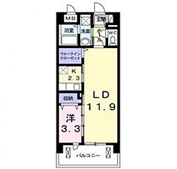 レジデンス西川 1LDKの間取図画像