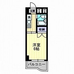 グランツ西古松1 1Kの間取図画像