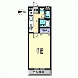ピュアベルデ大供 1Kの間取図画像