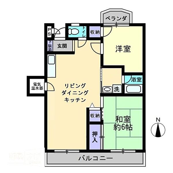 佐々木マンション 301｜香川県高松市木太町(賃貸マンション2LDK・3階・56.33㎡)の写真 その2