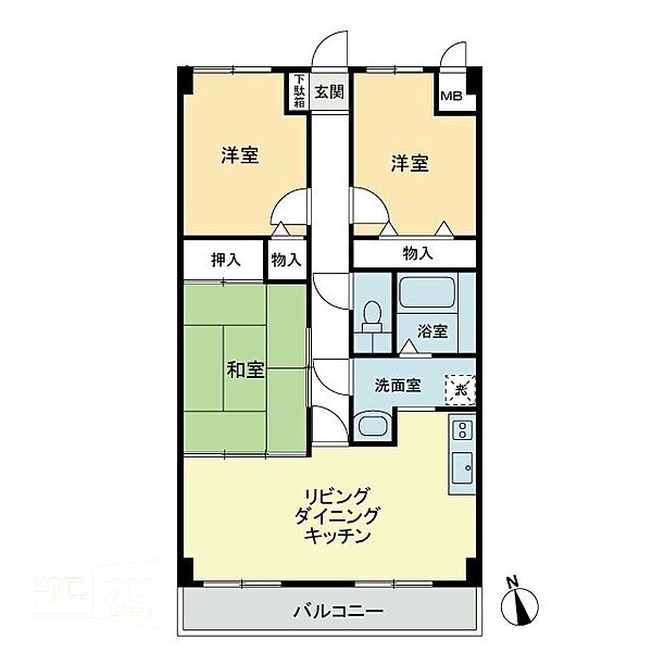 スカール明日香 407｜香川県高松市松縄町(賃貸マンション3LDK・4階・66.34㎡)の写真 その2