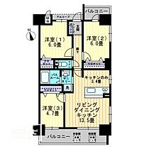 アルファライフ栗林駅北 606 ｜ 香川県高松市花園町1丁目（賃貸マンション3LDK・6階・65.51㎡） その2