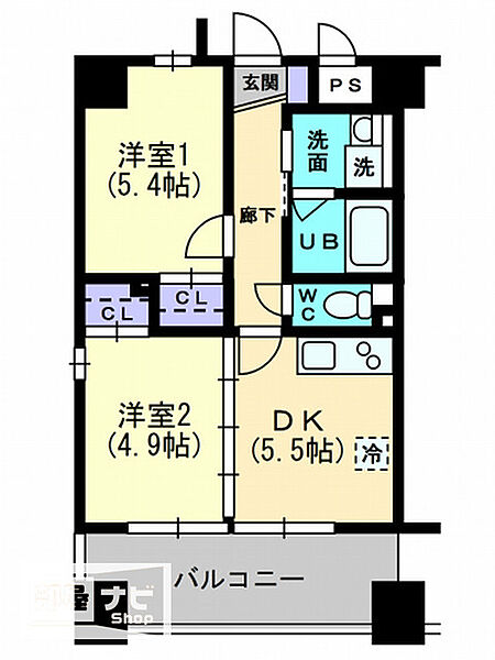 ロータス高松 601｜香川県高松市錦町1丁目(賃貸マンション2DK・6階・40.04㎡)の写真 その2