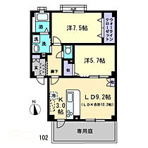 フォブールイースト 102 ｜ 香川県高松市十川西町（賃貸アパート2LDK・1階・57.13㎡） その2