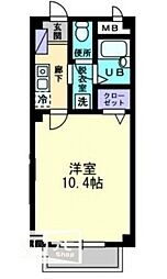 カレッジハイツ山地B 1Kの間取図画像