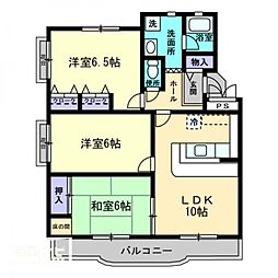 プレジール飛鳥 3LDKの間取図画像