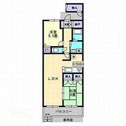 アクティブ円座 2LDKの間取図画像