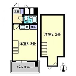 am's4観光町 1Kの間取図画像