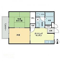 フォブール木内 2DKの間取図画像