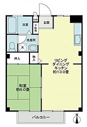 フォブール円座 1LDKの間取図画像
