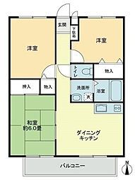 フォブール多田 3DKの間取図画像