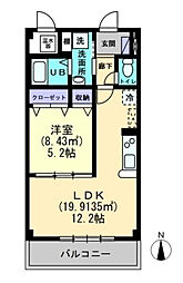 イクエーションスペース 1LDKの間取図画像