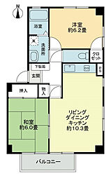 フォブールタウン成合A 2LDKの間取図画像