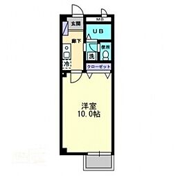 カレッジハイツ山地B 1Kの間取図画像