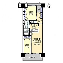 高松琴平電気鉄道琴平線 片原町駅 徒歩9分の賃貸マンション 4階2LDKの間取り