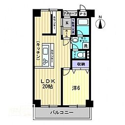 ノースポイントハイツ 1LDKの間取図画像
