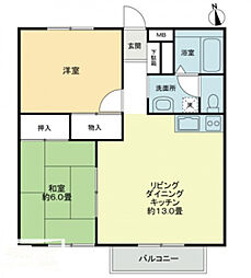 フォブール吉峰B 2LDKの間取図画像