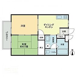 フォブール木内 2DKの間取図画像