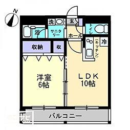 am's4観光町 1LDKの間取図画像