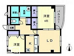 LAKEWEST2 2LDKの間取図画像