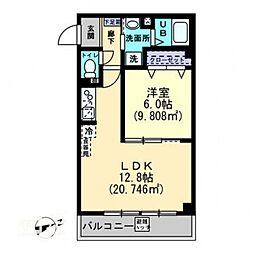 シリウスガーデン 1LDKの間取図画像