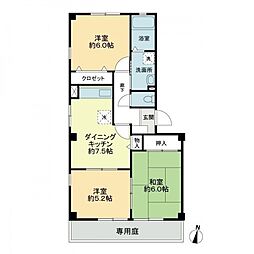 フォブール加茂 3DKの間取図画像