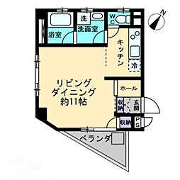Le'aolive中央通り ワンルームの間取図画像