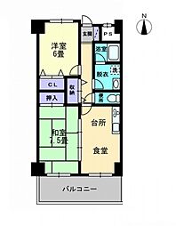アートヒル屋島 2DKの間取図画像