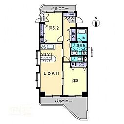 エルトンハウス 2LDKの間取図画像