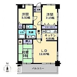 アヴェニール藤塚 3LDKの間取図画像
